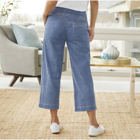 NorthStyle Denim Wide Leg Jean Crops Womens Size 14 - Picture 7 of 8